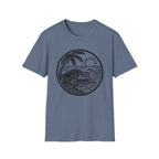 Sea Turtle with Kayak T-Shirt — Vintage Coastal Sunset Graphic