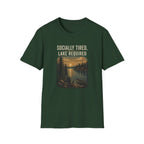 Lake Lover T-Shirt — "Socially Tired, Lake Required" Retro Sunset Camp Tee
