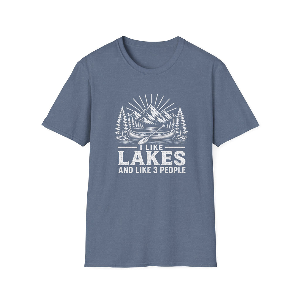Lake Canoe T-Shirt — "I Like Lakes and Like 3 People" Outdoor Camping Shirt