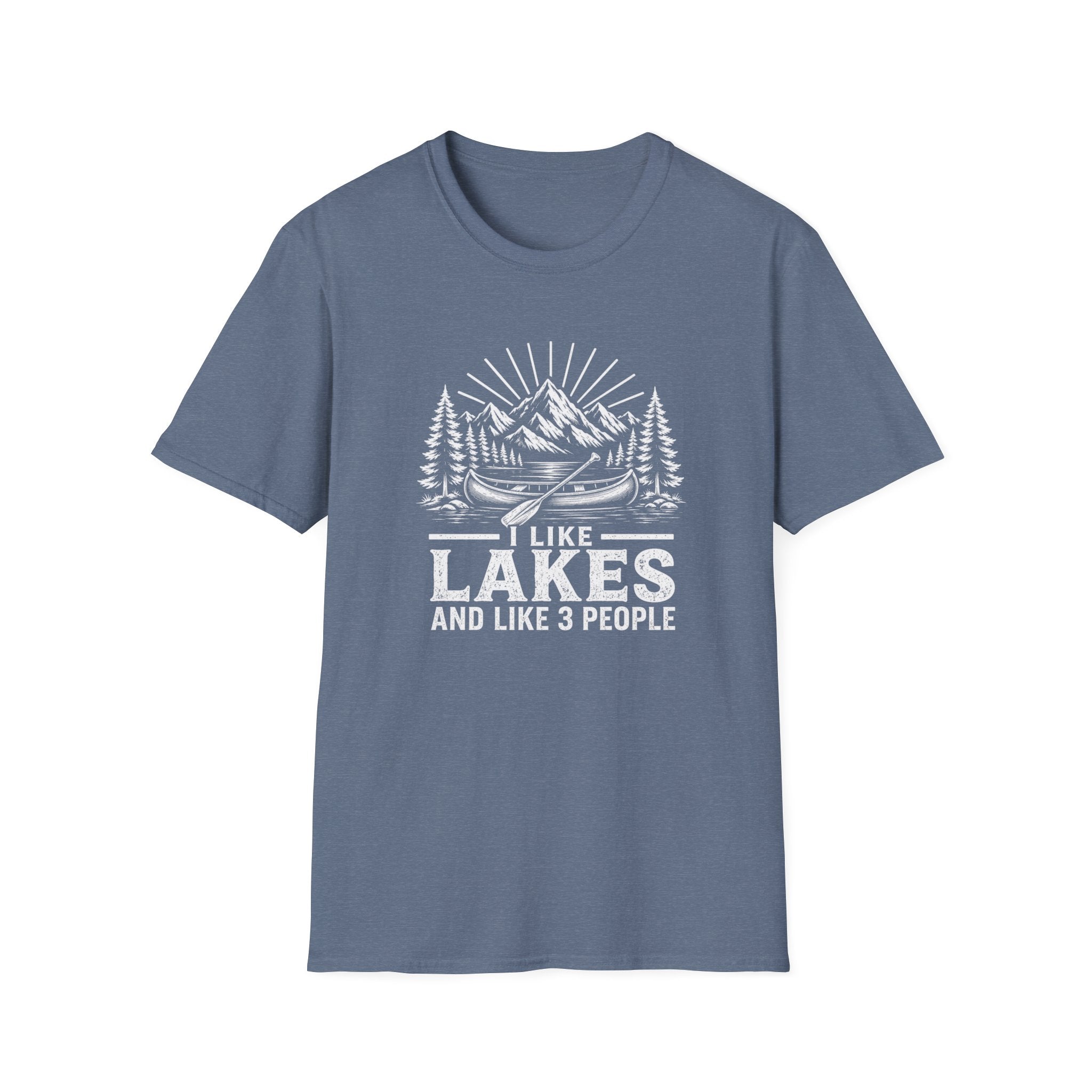 Lake Canoe T-Shirt — "I Like Lakes and Like 3 People" Outdoor Camping Shirt