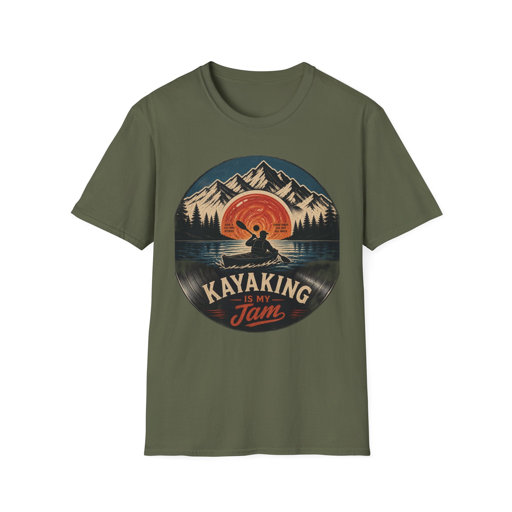 Kayaking Is My Jam T-Shirt — Retro Sunset Kayak Shirt for Paddlers
