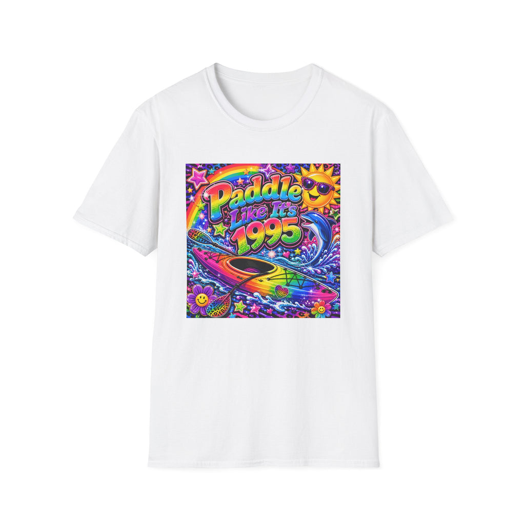 T-Shirt — "Paddle Like It’s 1995" Retro Neon  Graphic