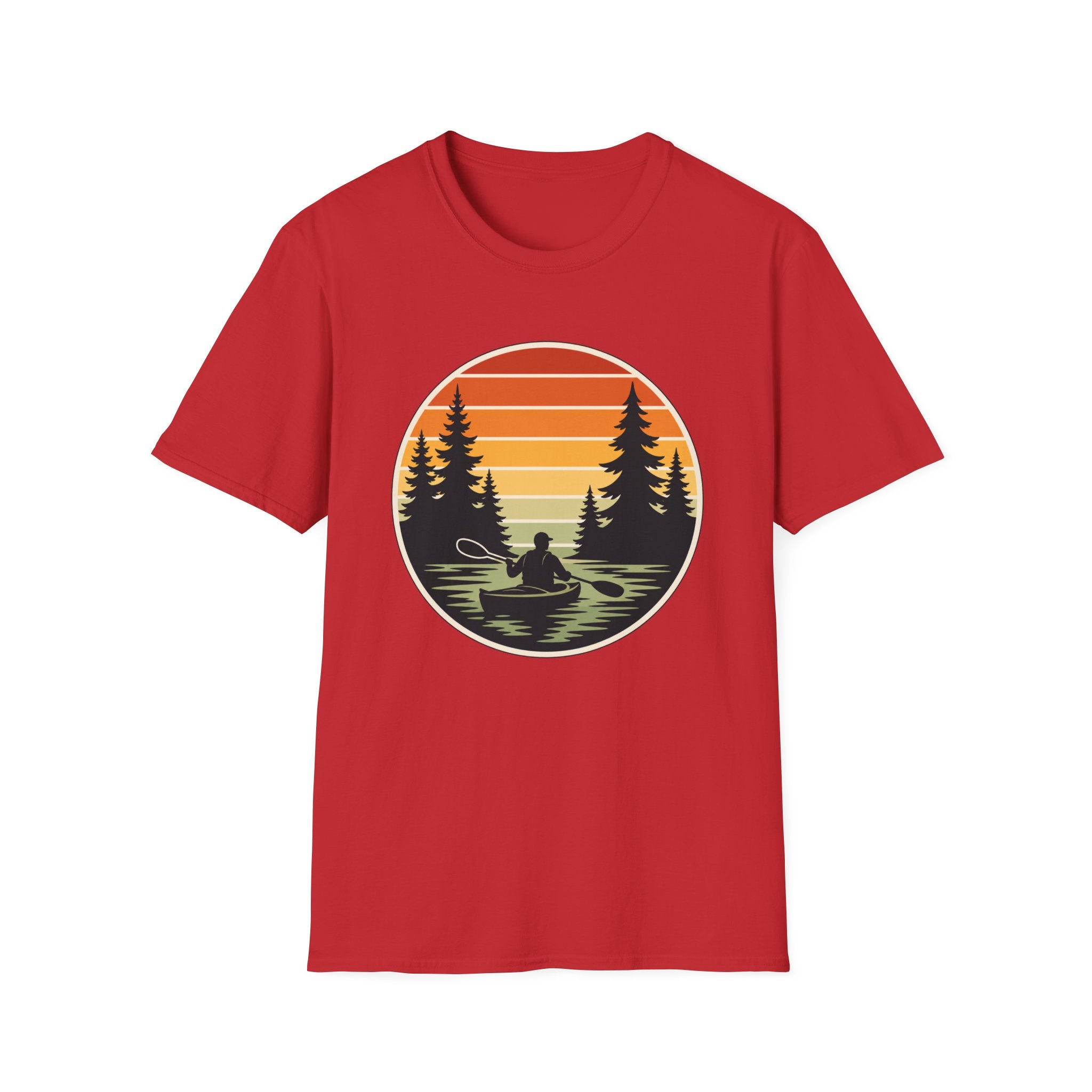 Kayak Sunset Retro T-Shirt