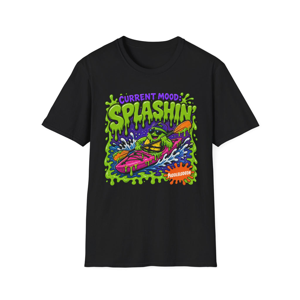 T-Shirt — "Current Mood: Splashin'" Kayaking Frog Tee