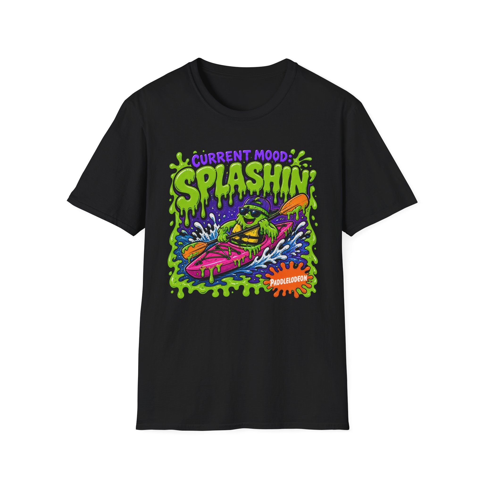 T-Shirt — "Current Mood: Splashin'" Kayaking Frog Tee
