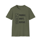 Paddle. Drift. Repeat. T-Shirt — Kayaking Graphic Tee