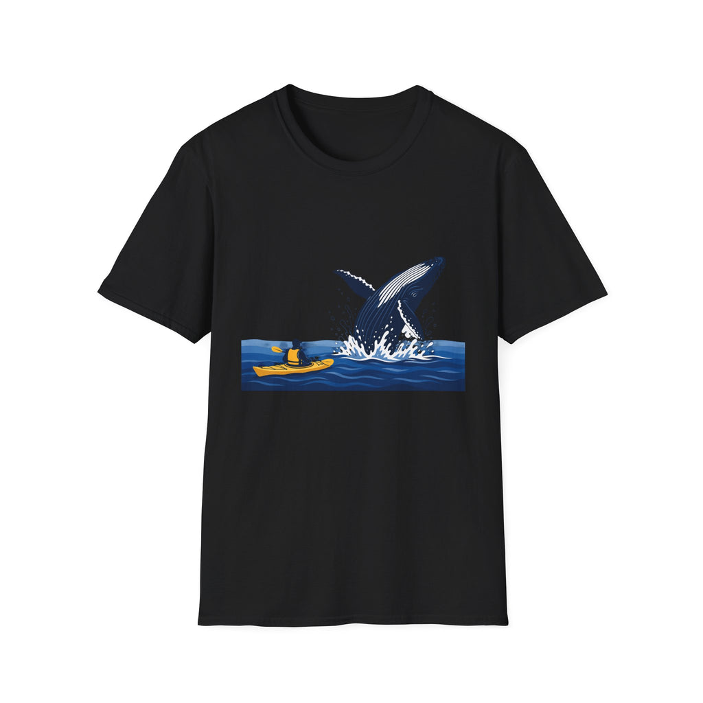 Whale Breach Kayak T-Shirt — Ocean Adventure Tee for Kayakers & Whale Lovers