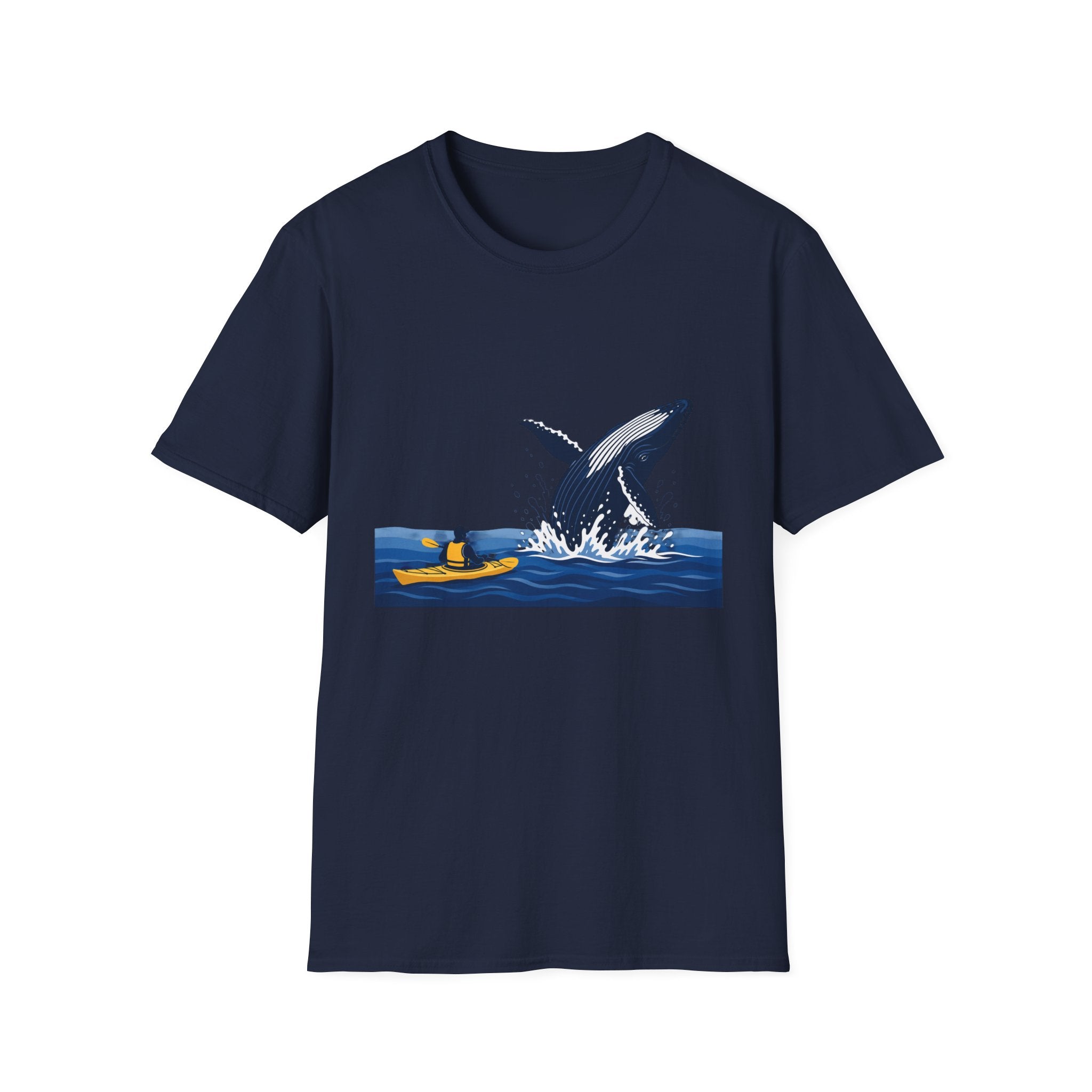 Whale Breach Kayak T-Shirt — Ocean Adventure Tee for Kayakers & Whale Lovers