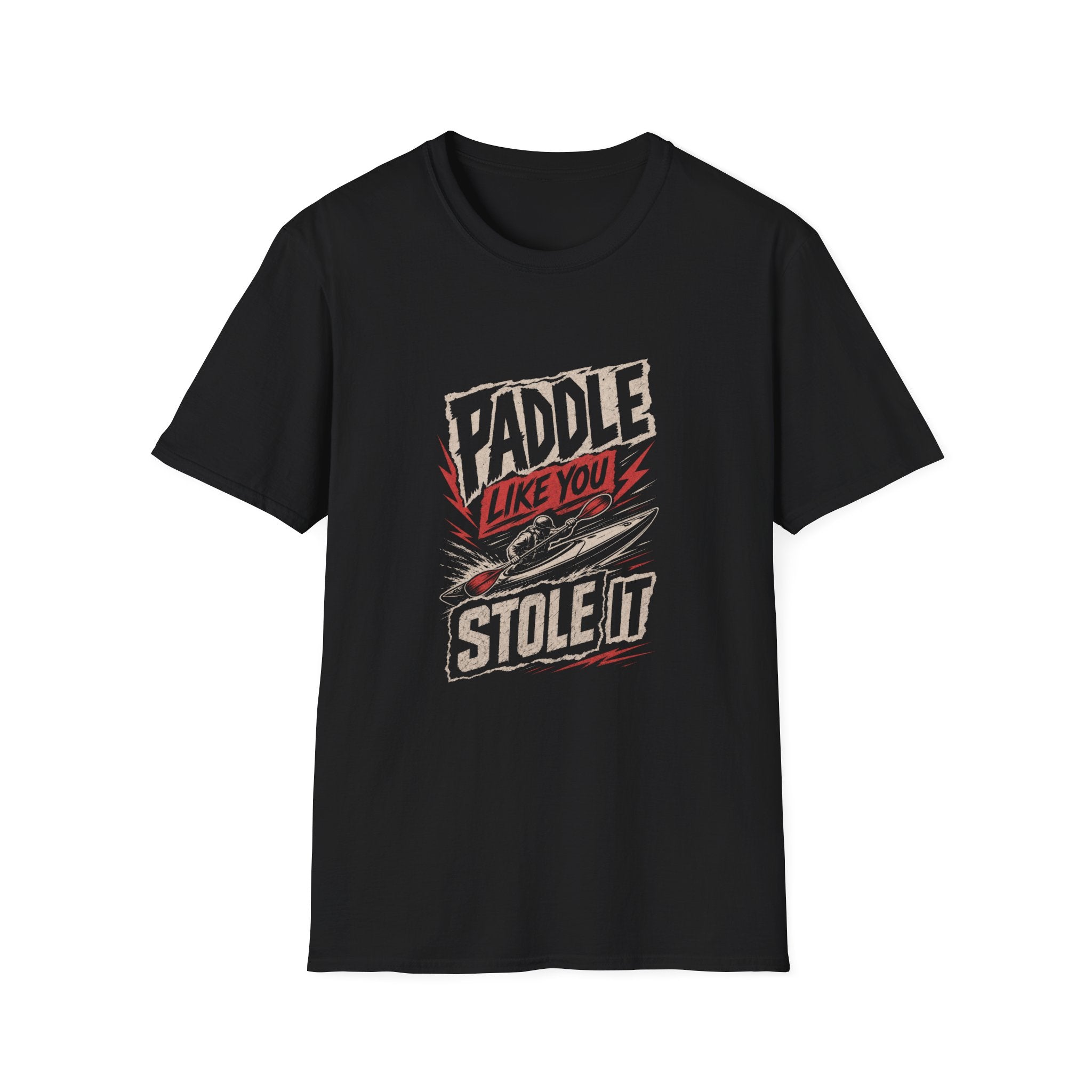 Paddle Like You Stole It T-Shirt — Retro Kayak Graphic Tee