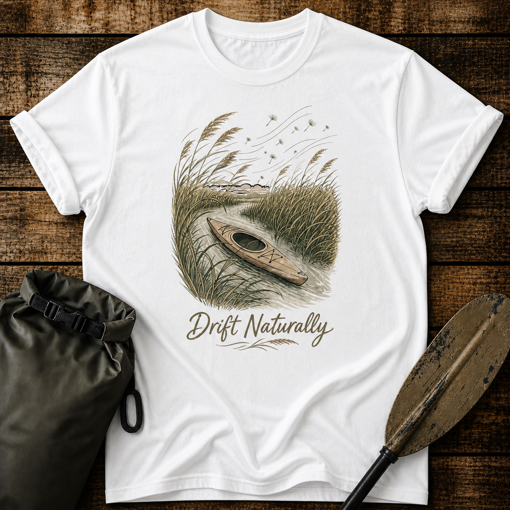 Drift Naturally T-Shirt — Kayak Paddle Nature Tee