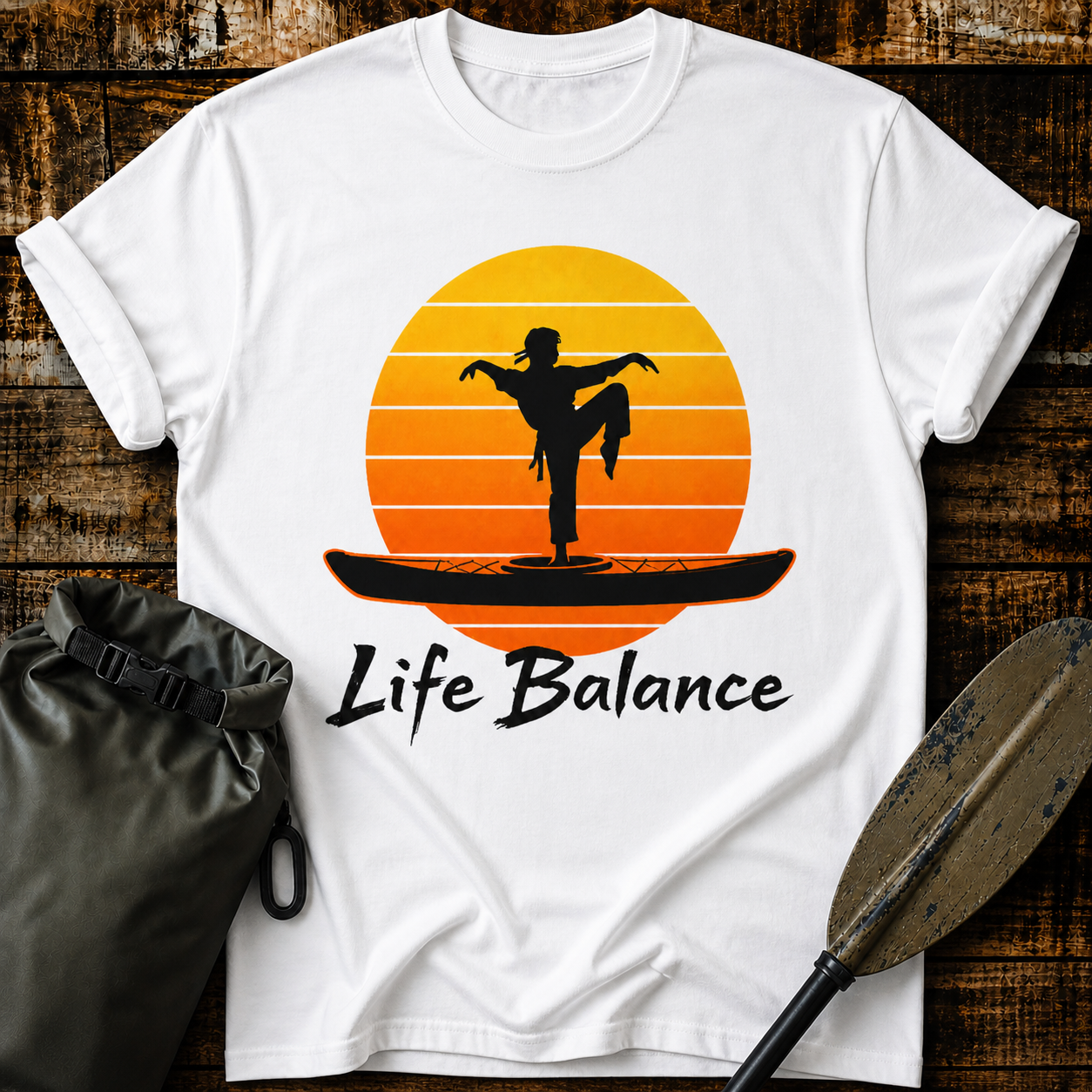 Life Balance Silhouette karate crane pose