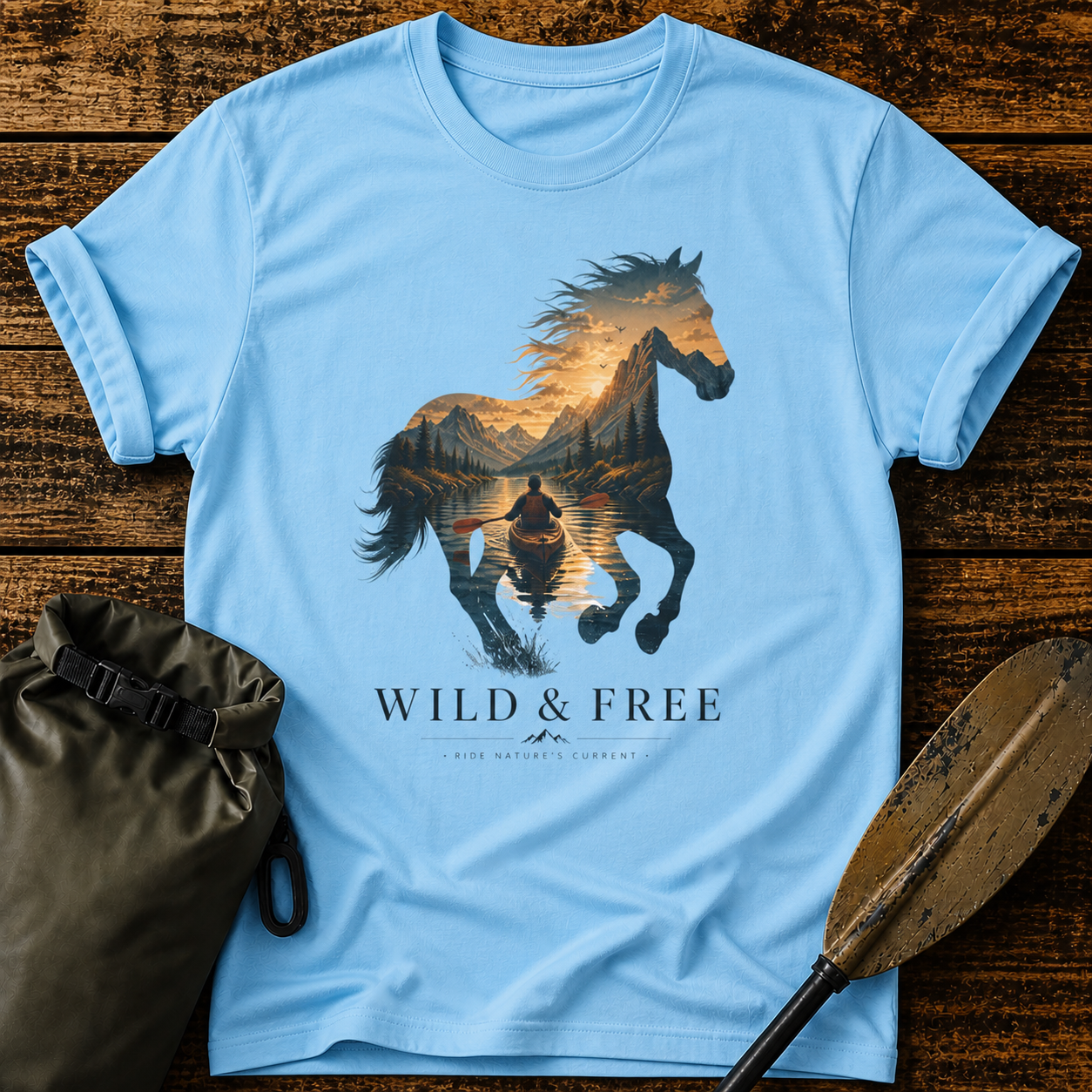 Wild & Free Horse Kayaking T-Shirt
