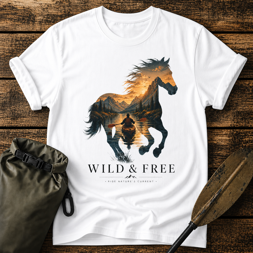 Wild & Free Horse Kayaking T-Shirt