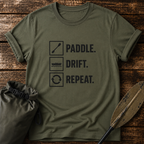 Paddle. Drift. Repeat. T-Shirt — Kayaking Graphic Tee