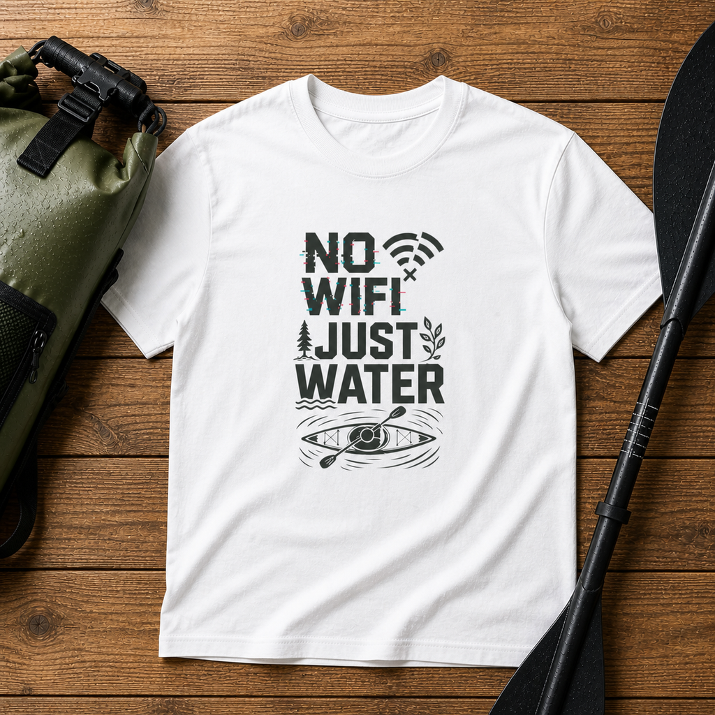 No WiFi Just Water T-Shirt — Funny Kayaking Shirt