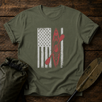 Distressed Patriotic Kayak Design Tee