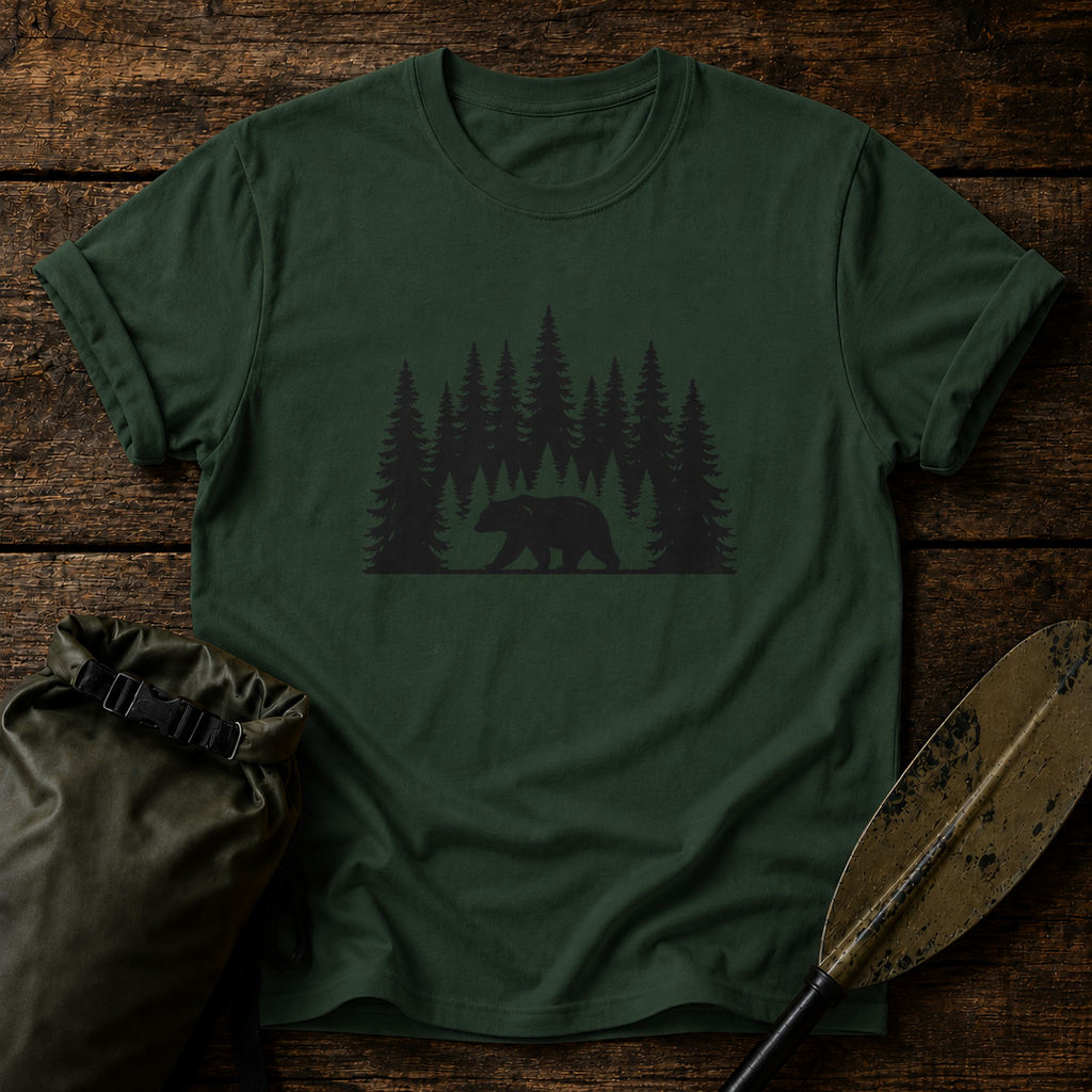 Bear Silhouette Nature Outdoors Tee