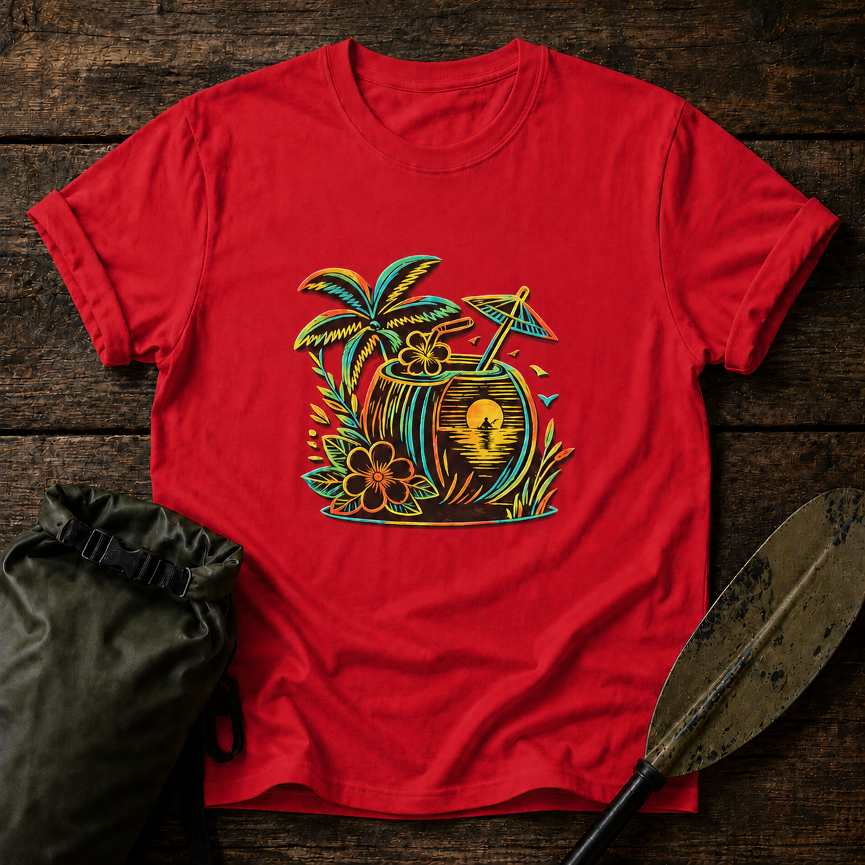 Tropical drink with kayak Graphic Tee