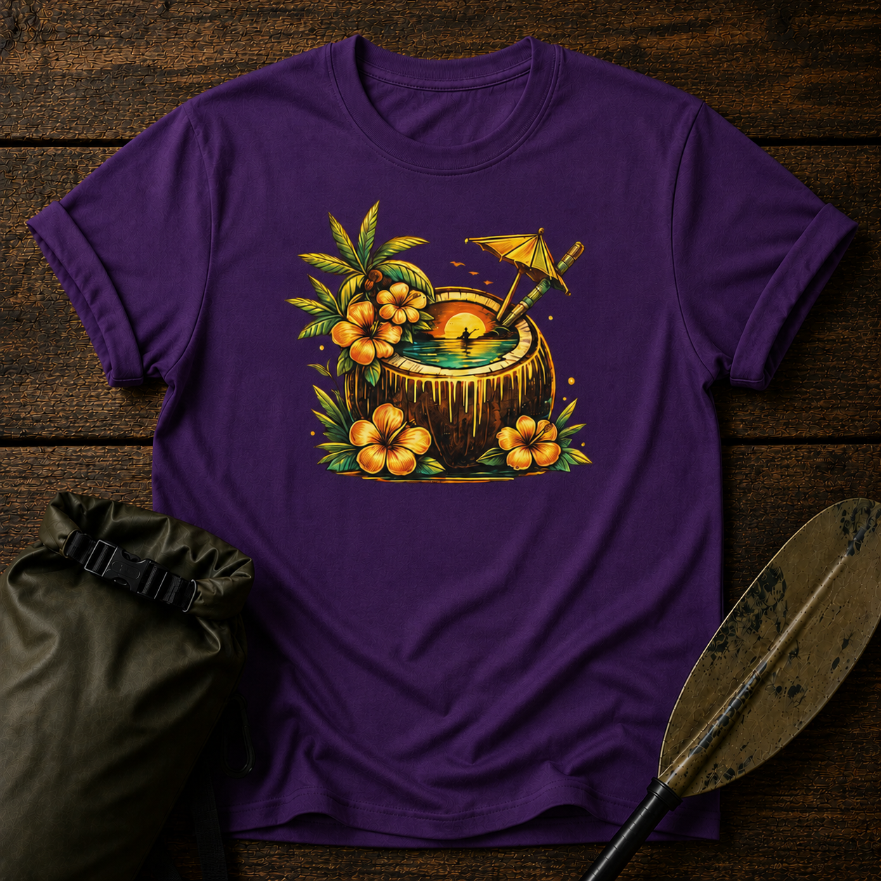 Tropical kayak Coconut Cocktail T-Shirt