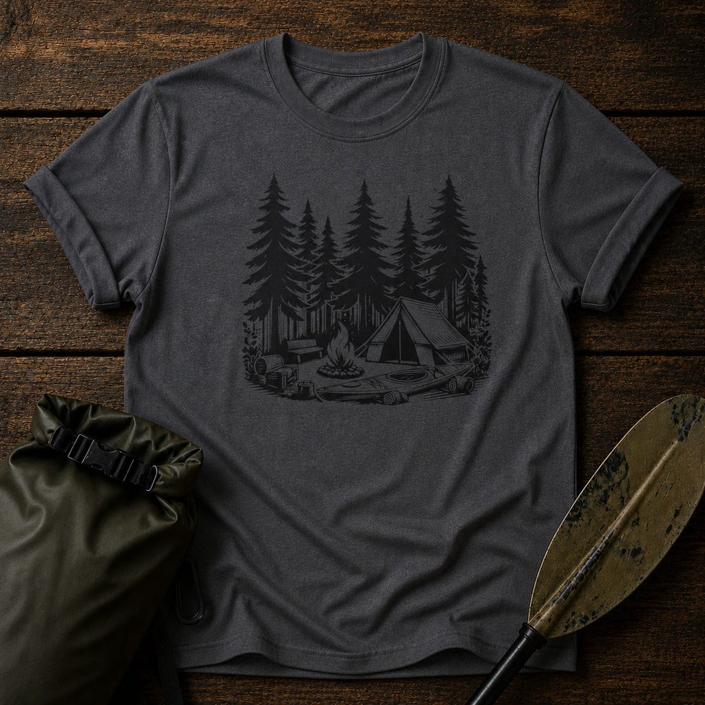 Vintage Forest Campfire kayak Tee