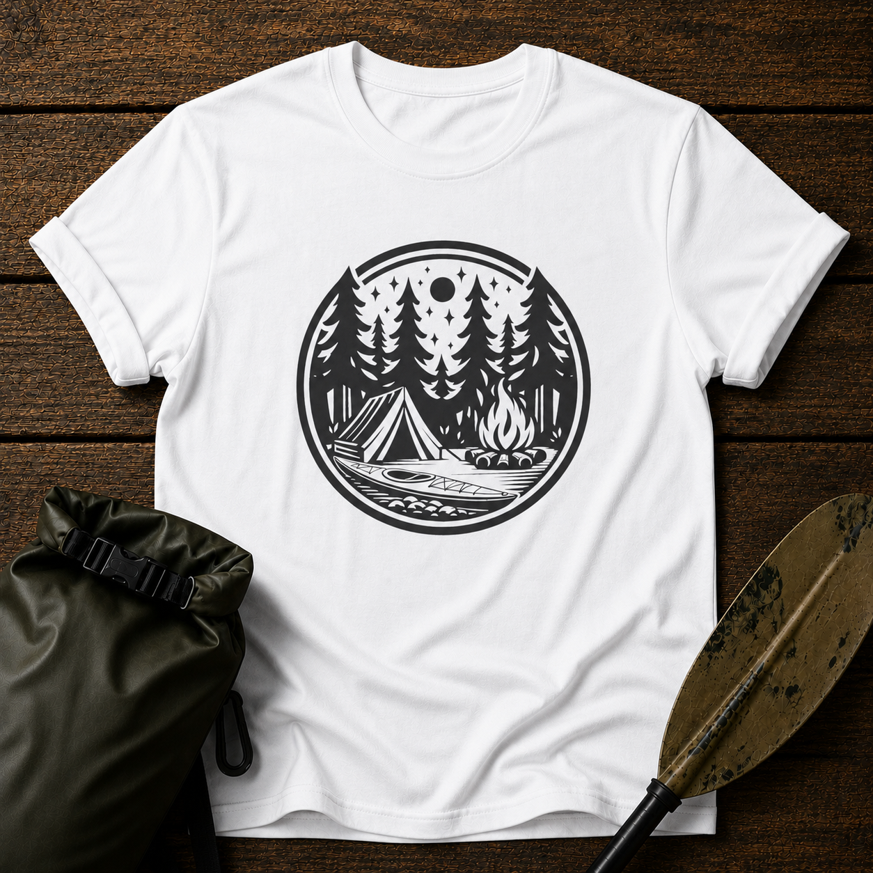 Camping Circle Outdoor Graphic T-Shirt