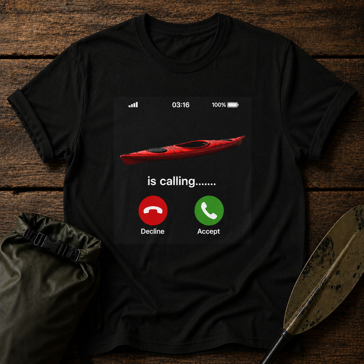 Kayaking Is Calling My Phone Tee