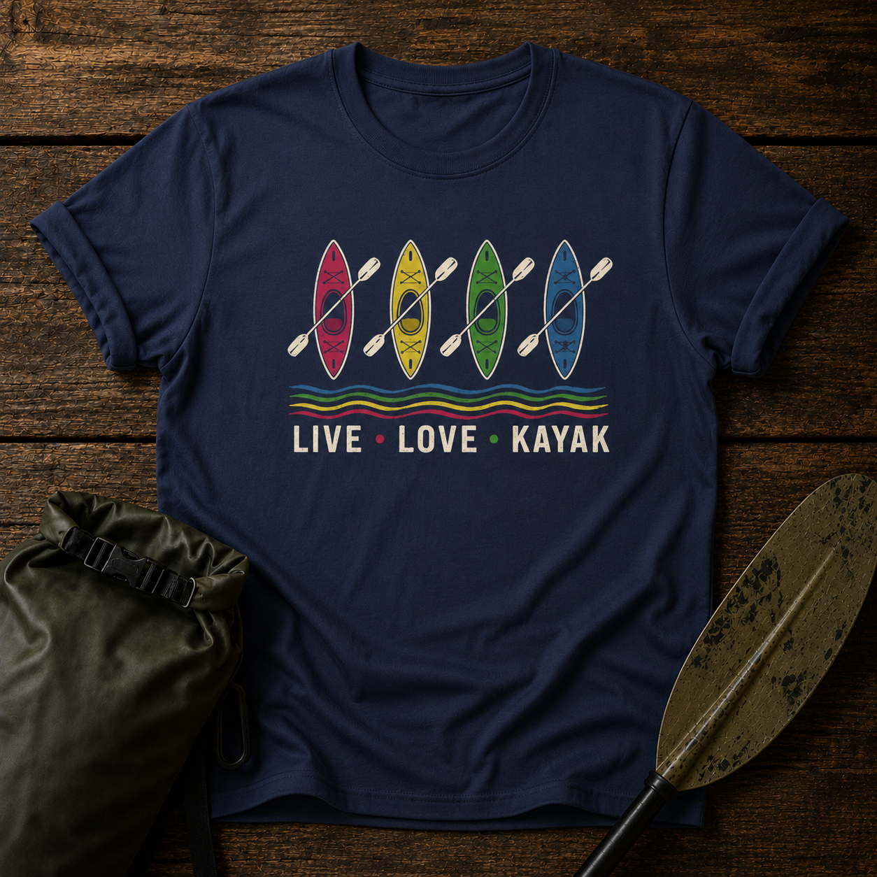 Kayak Life Colorful Kayak Graphic T-Shirt