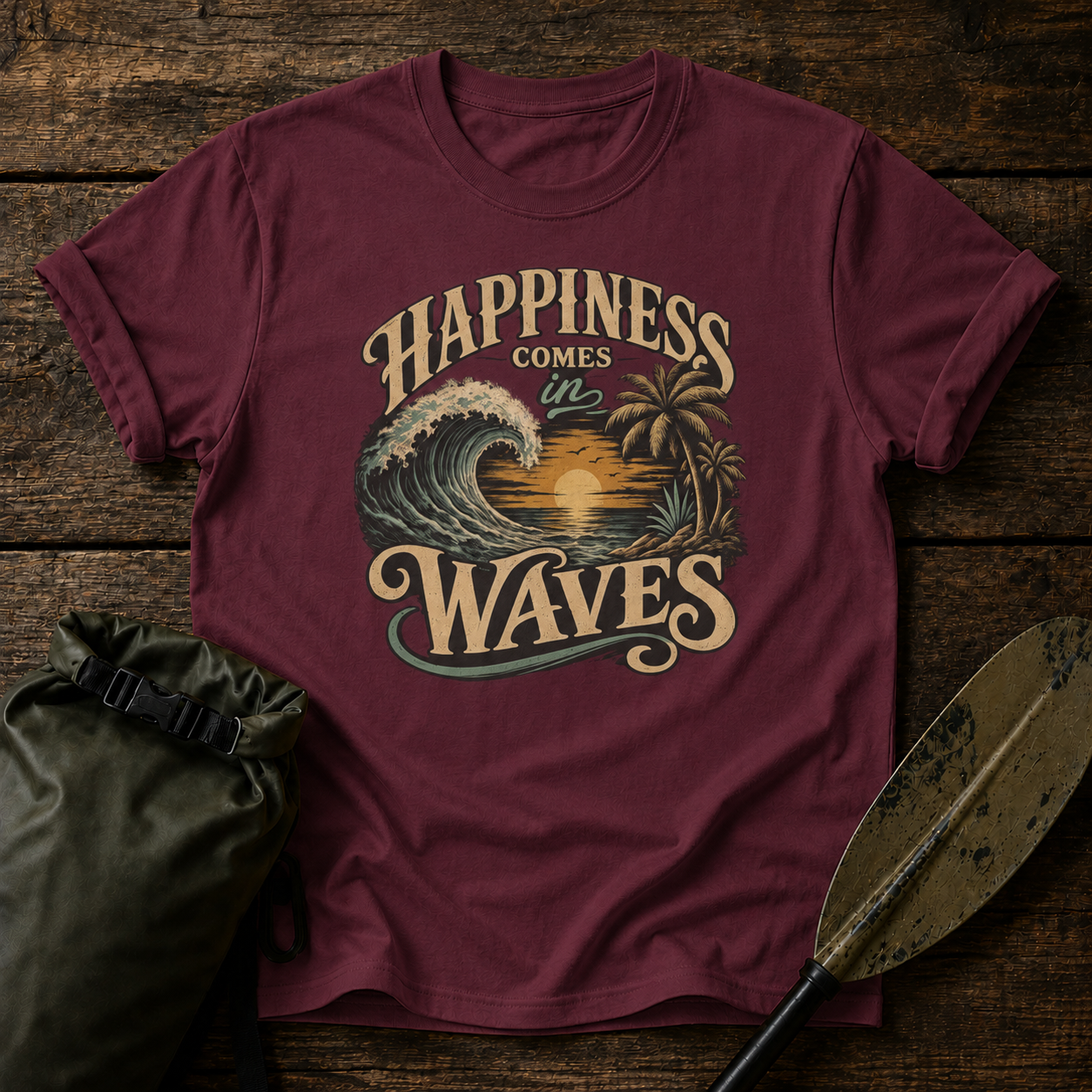 Happiness Comes in Waves Vintage Tee