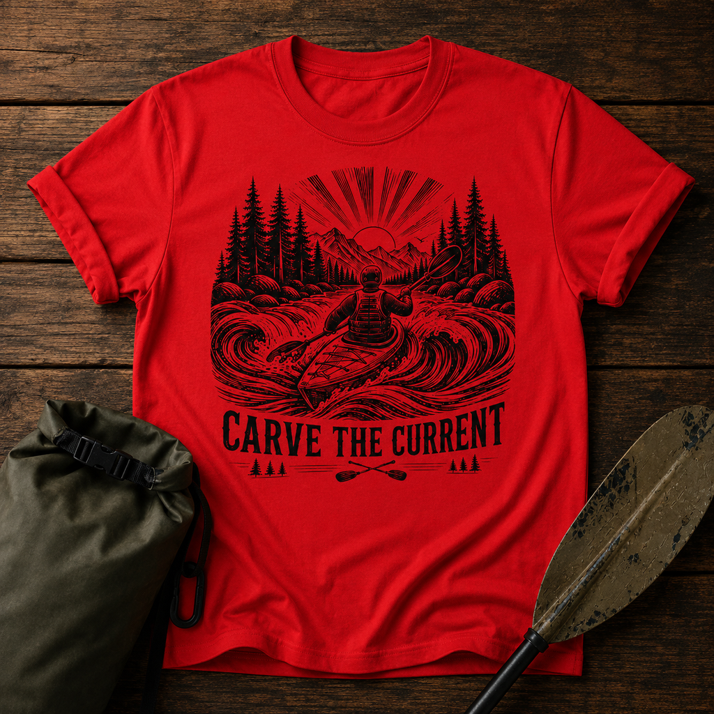 Kayaking T-Shirt — "Carve the Current" Adventure Tee