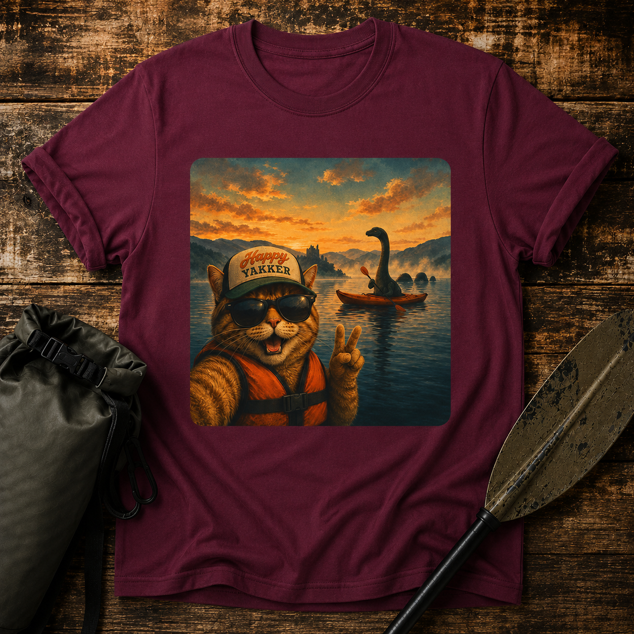 Catselfie Lake T-Shirt — Loch ness Vibe