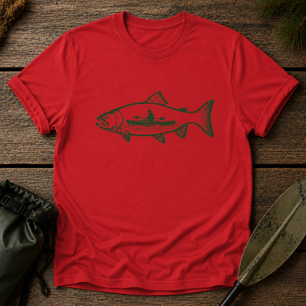 Fishing Graphic T-Shirt — Scenic Fish Illustration