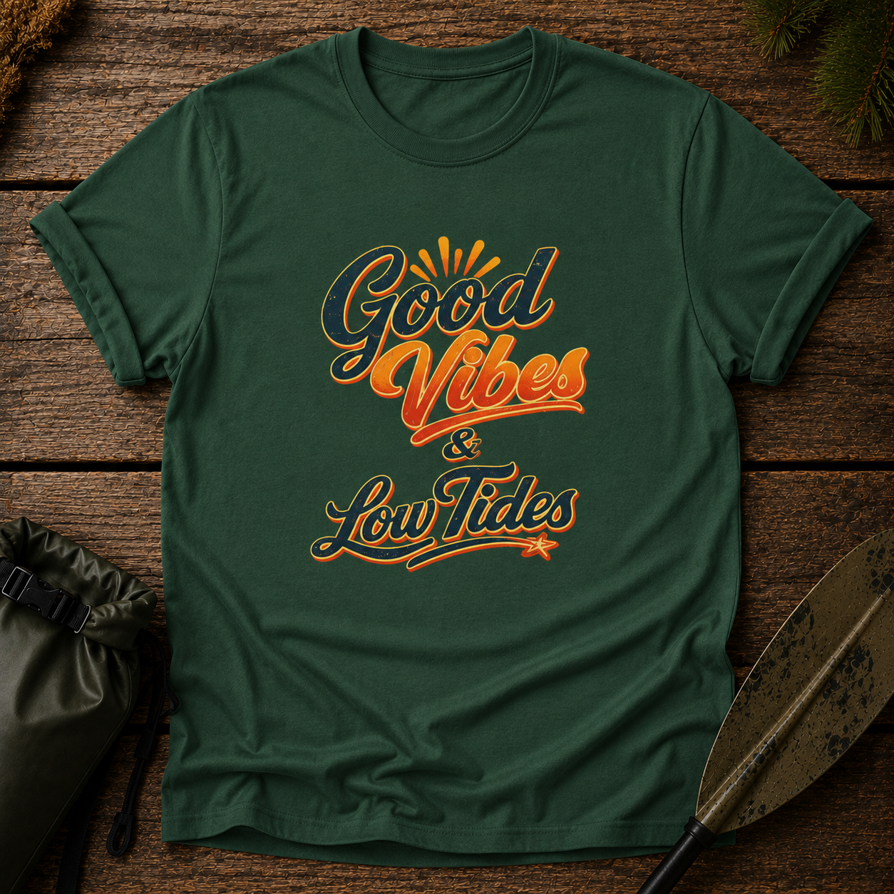 Good Vibes & Low Tides Kayaking T-Shirt