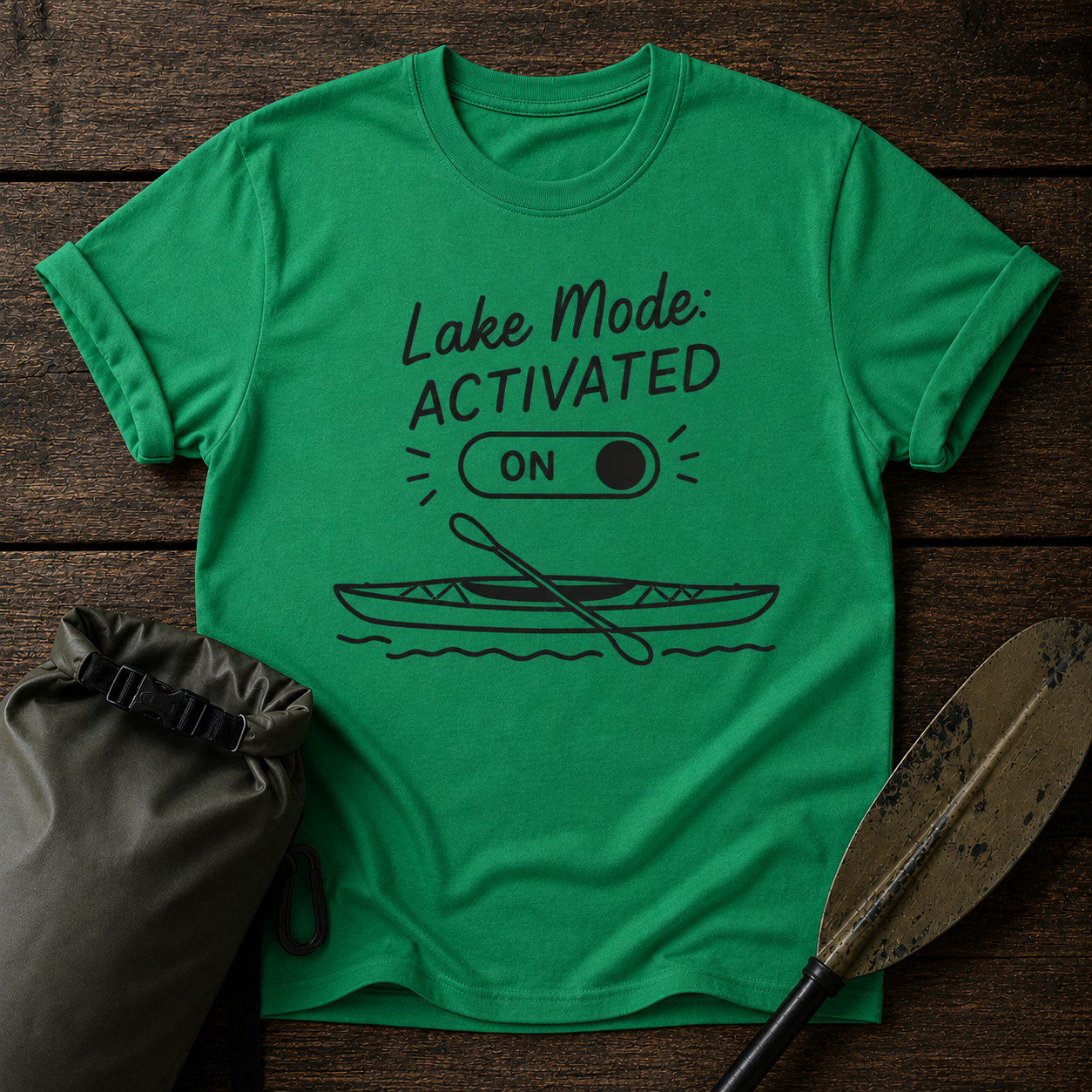 Lake Mode Activated T-Shirt — Kayak Paddle Graphic Tee for Lake Lovers