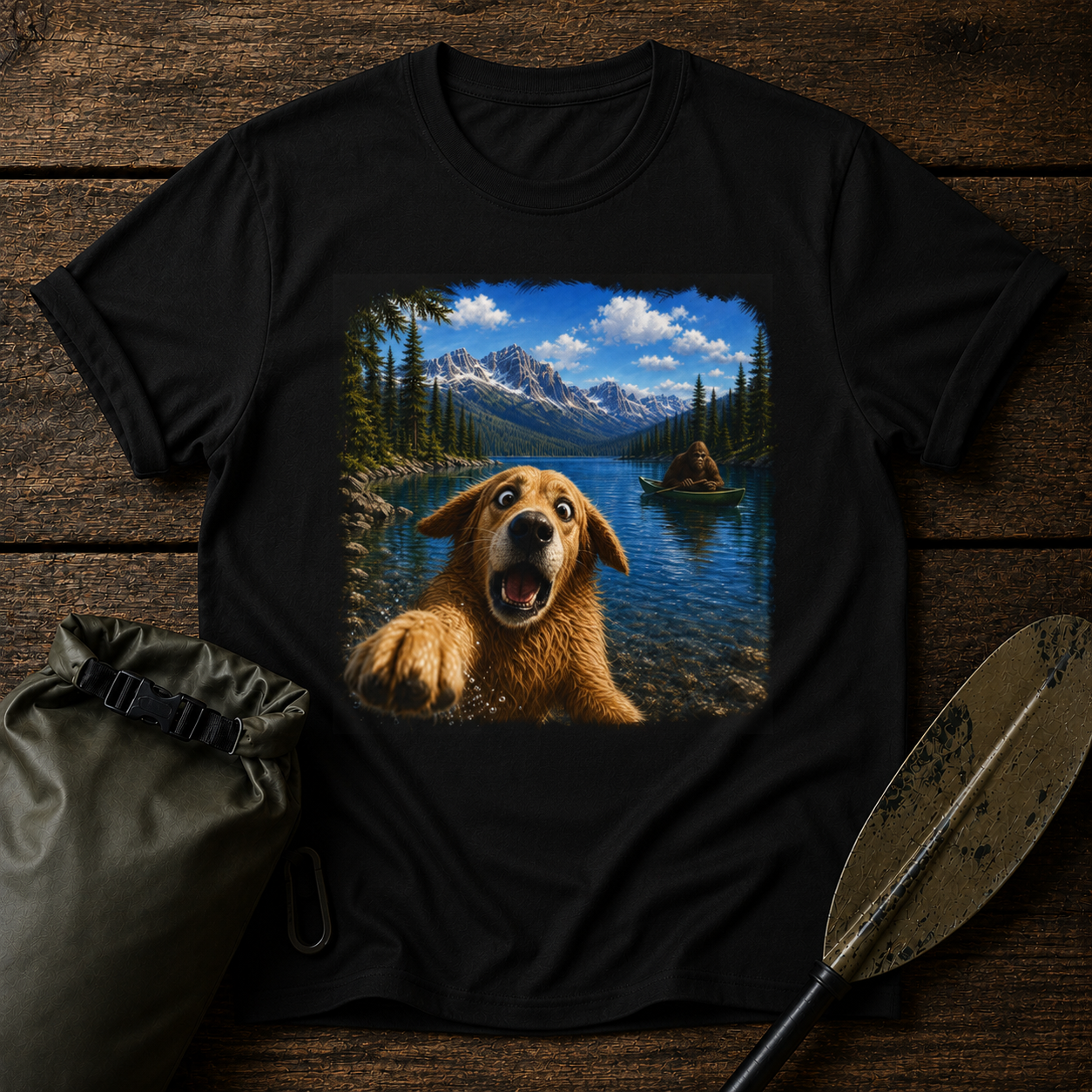 Golden Retriever Loch Ness Graphic Tee