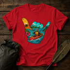 Shaka Kayak Vibes T-Shirt — Tropical Beach Hand Graphic