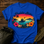 Paddle Aloha T-Shirt — Hawaiian Kayak Sunset Floral Tee