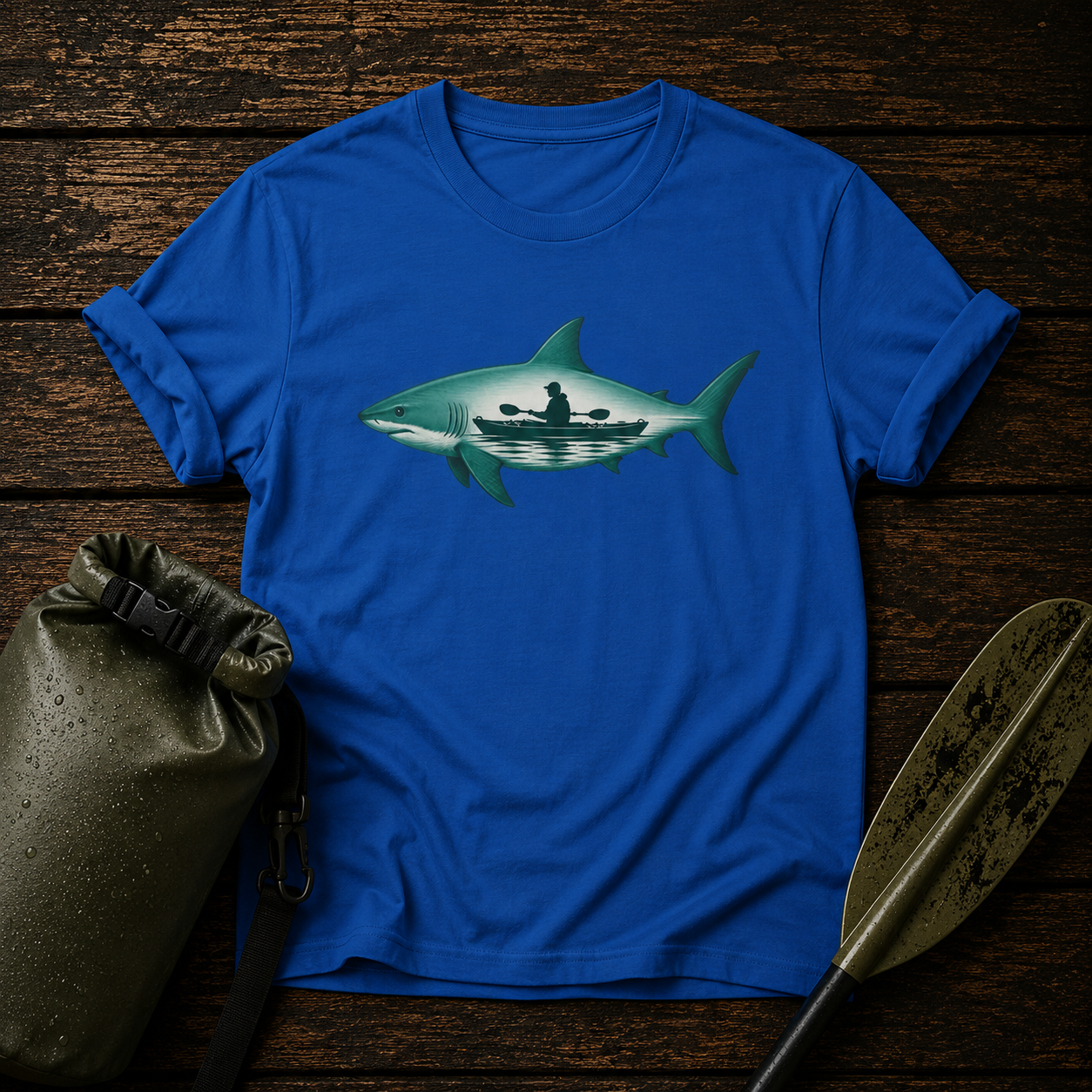 Shark Surf Silhouette T-Shirt — Ocean Kayak Graphic Tee