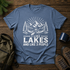 Lake Canoe T-Shirt — "I Like Lakes and Like 3 People" Outdoor Camping Shirt