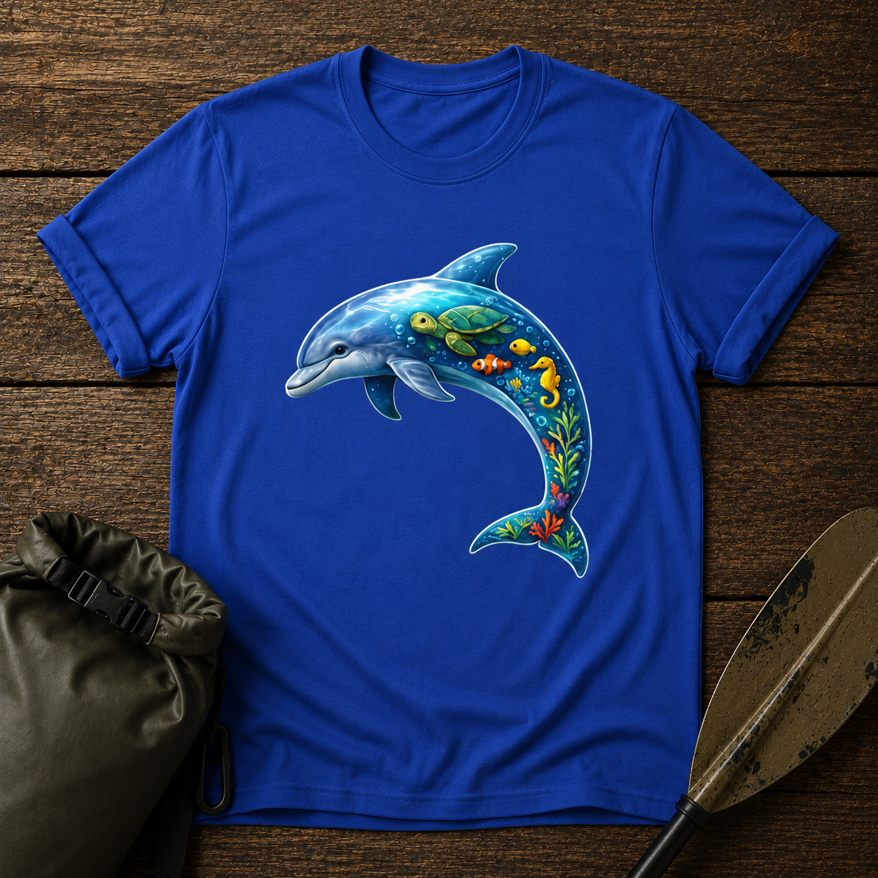 Dolphin Nature Scene T-Shirt — Ocean & River Wildlife Graphic Tee