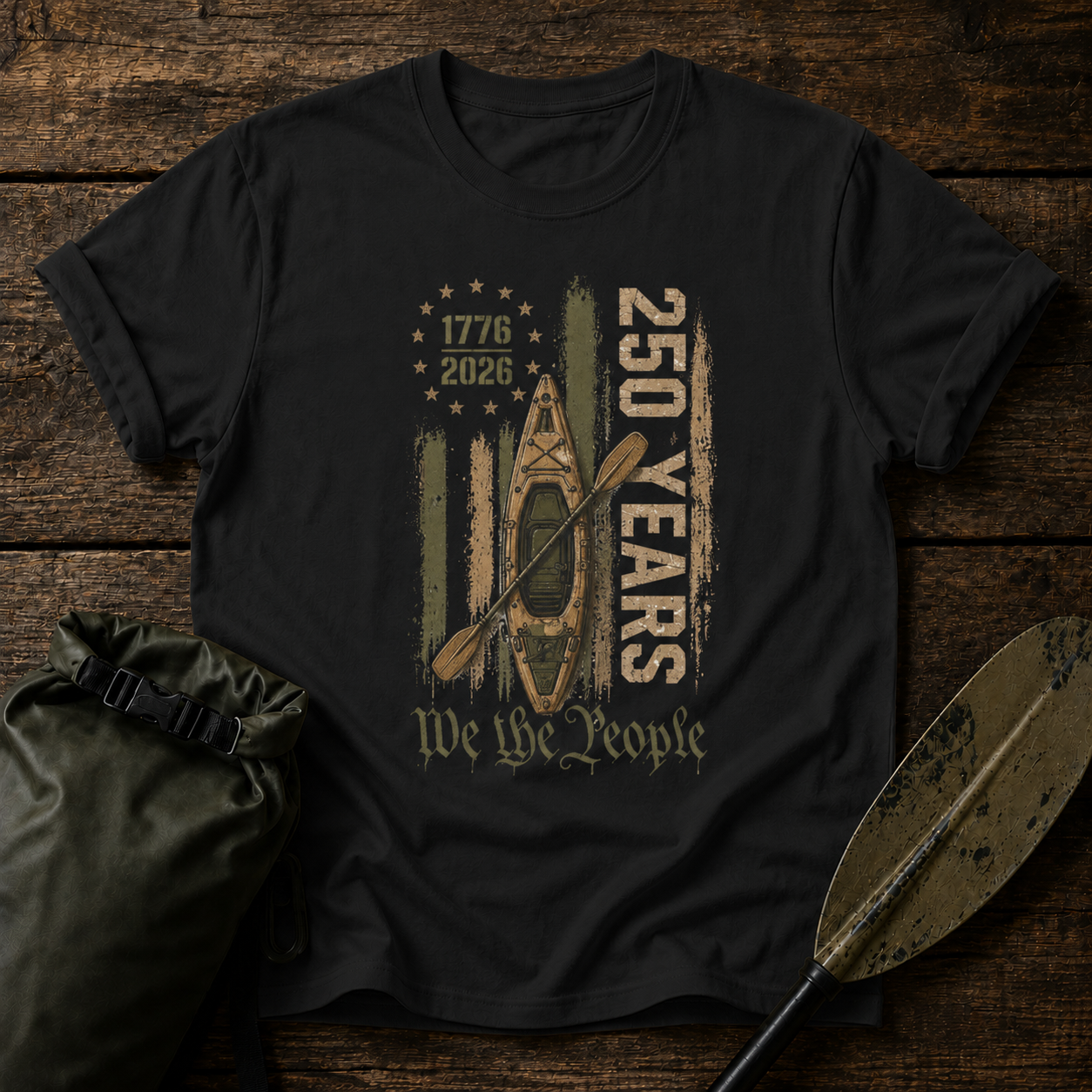 250 Years “We the People” 1776–2026 Patriotic Canoe Graphic