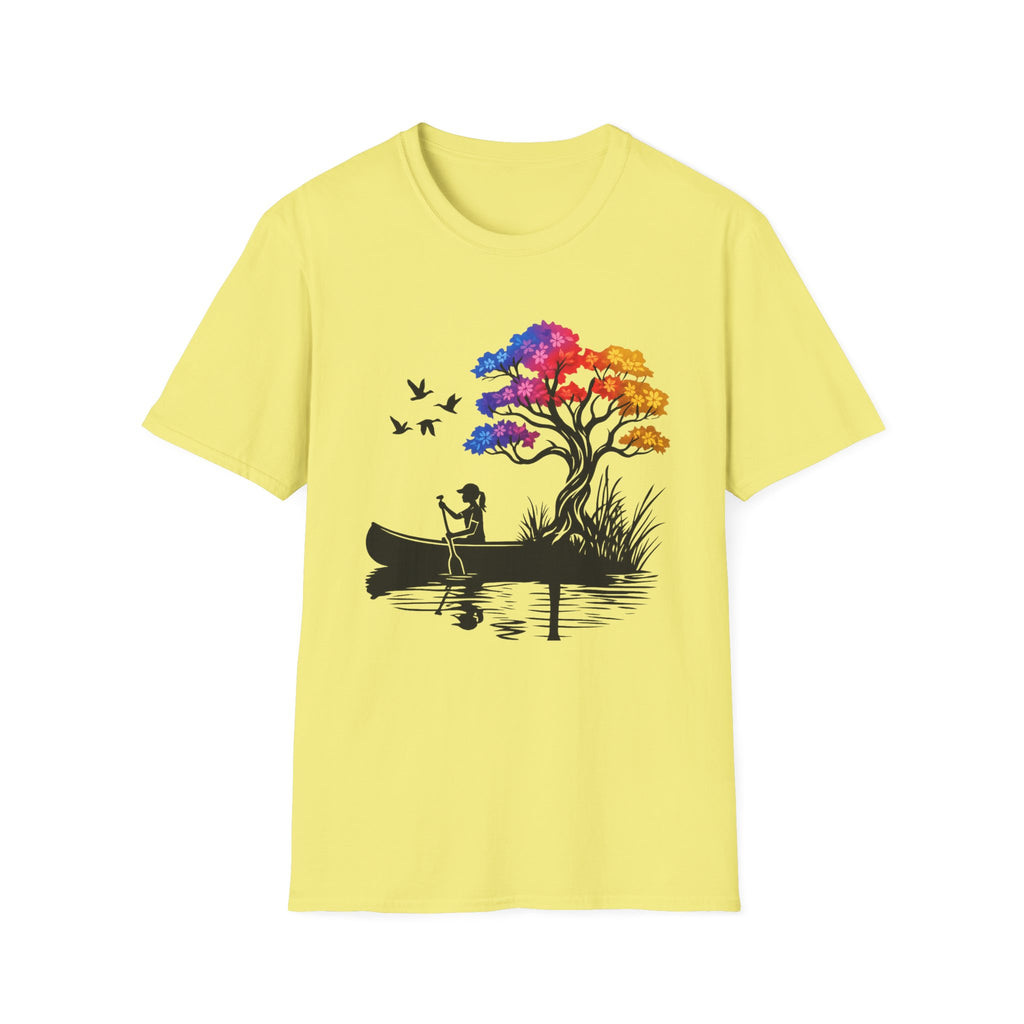 Canoe Sunset Colorful Tree