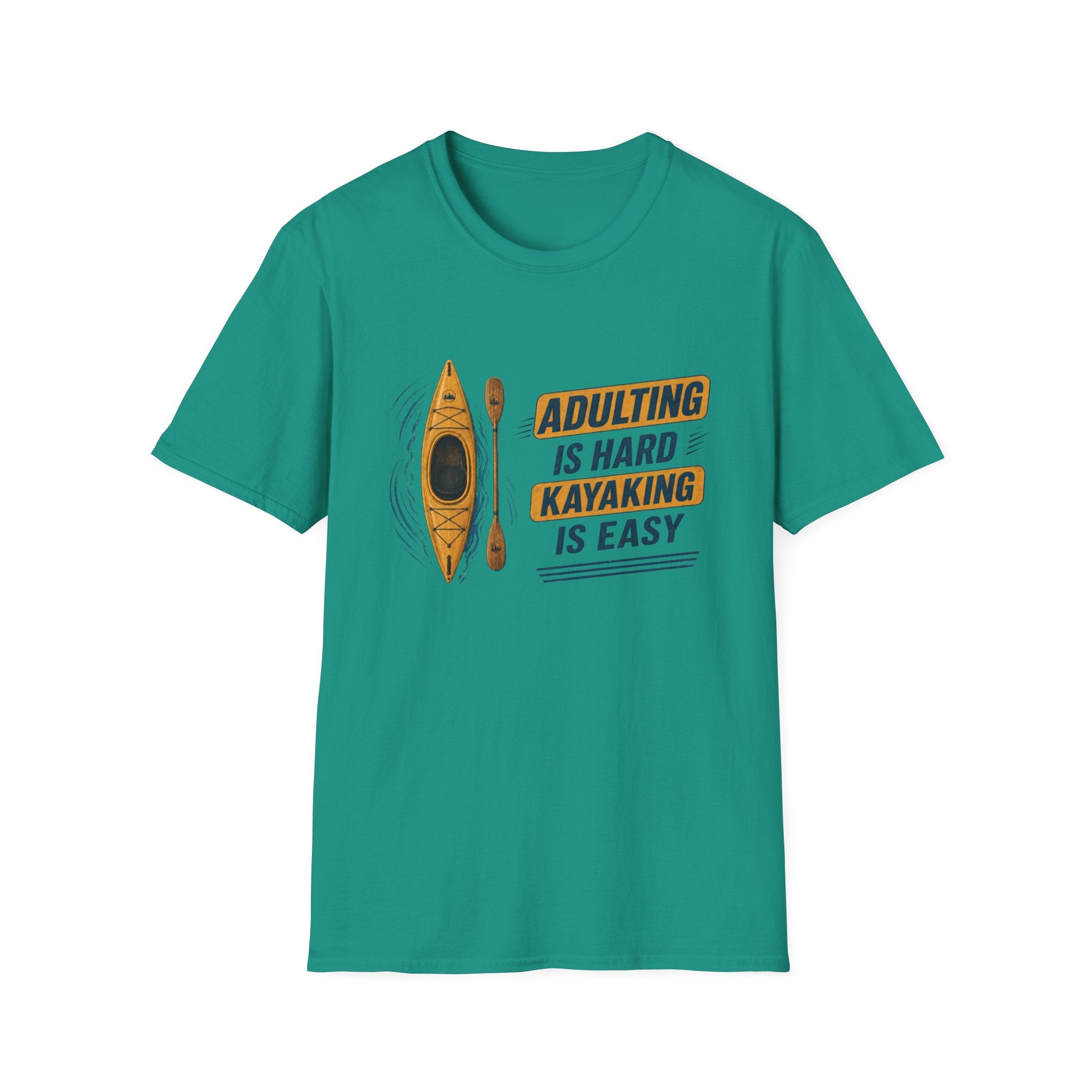 Kayak T-Shirt — "Adulting Is Hard, Kayaking Is Easy" Outdoor Kayaking  Tee