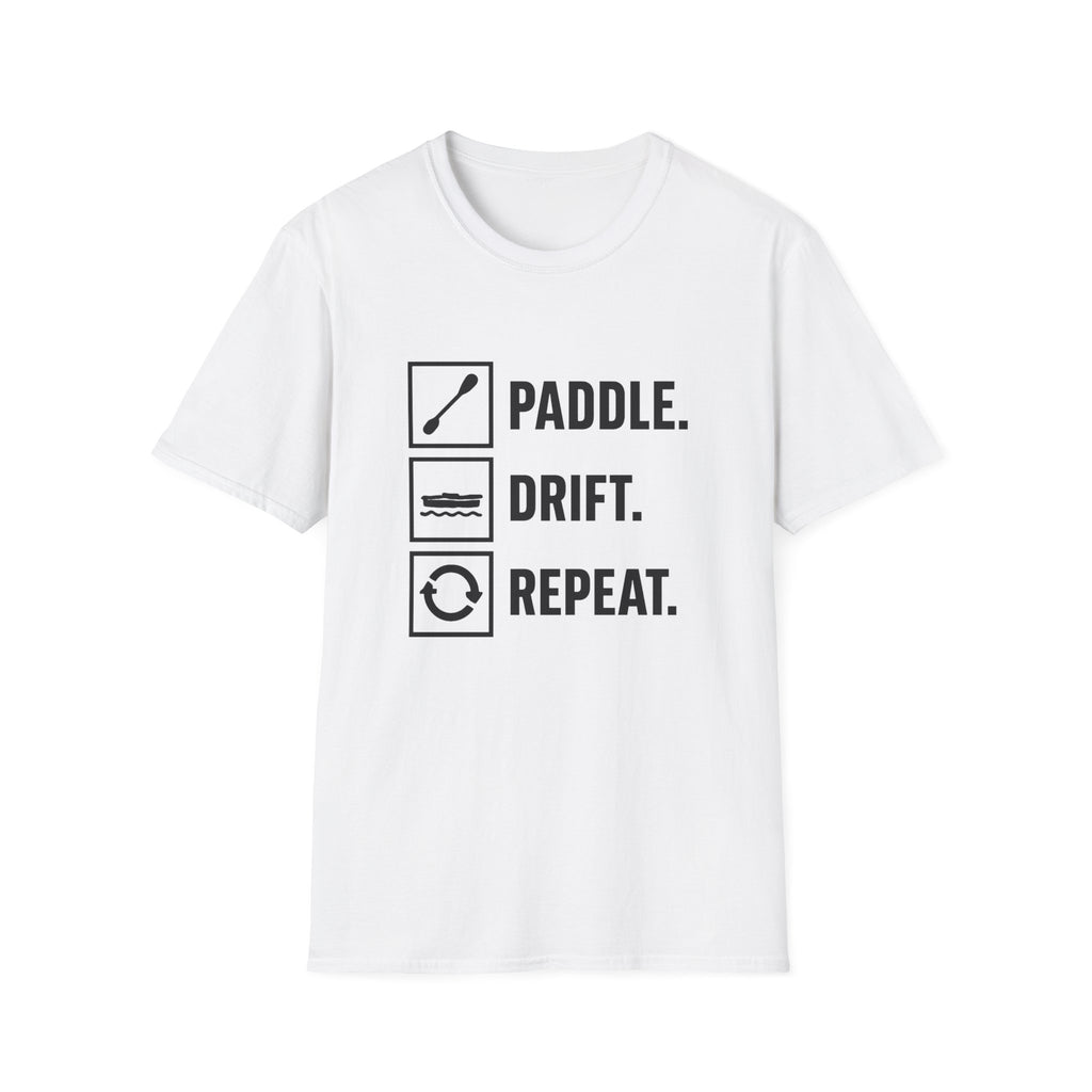 Paddle. Drift. Repeat. T-Shirt — Kayaking Graphic Tee