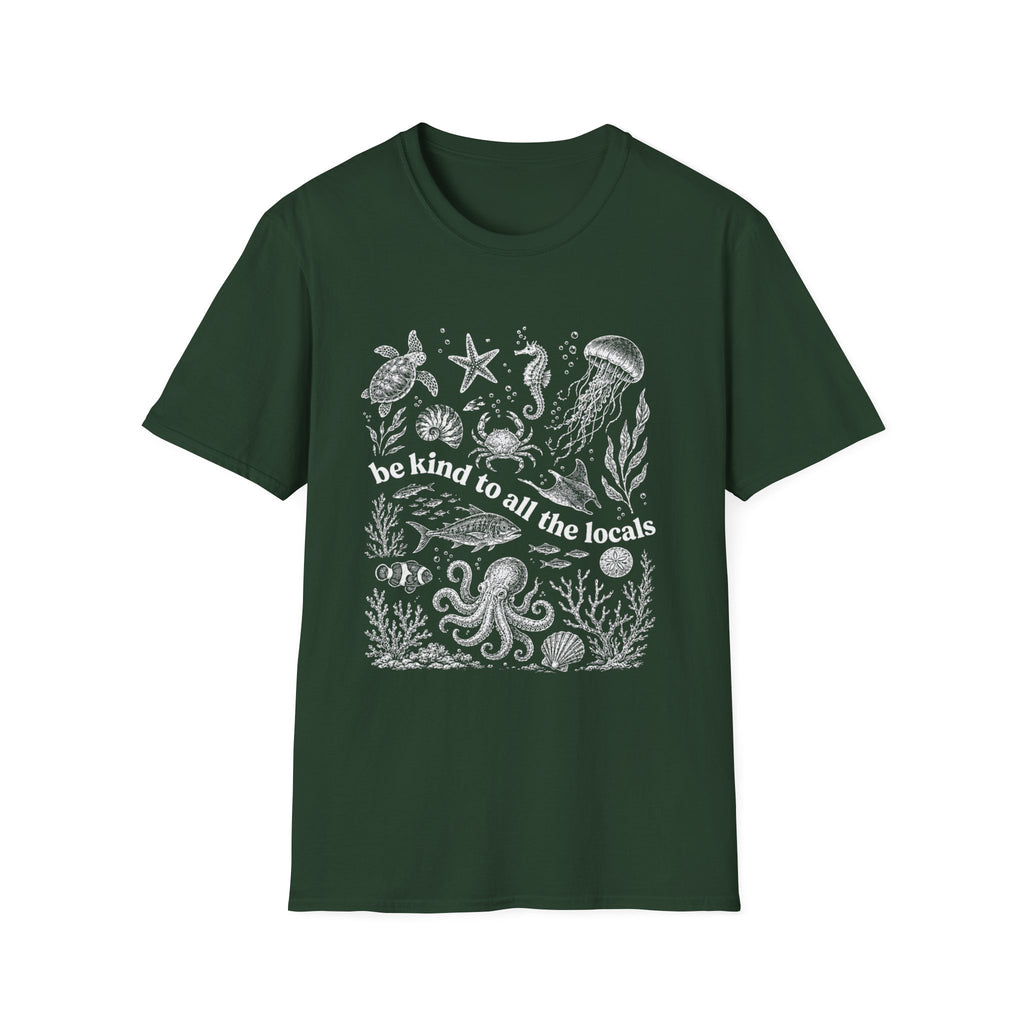 Be Kind to All the Locals Graphic T‑Shirt — Ocean Wildlife Sea Life Tee