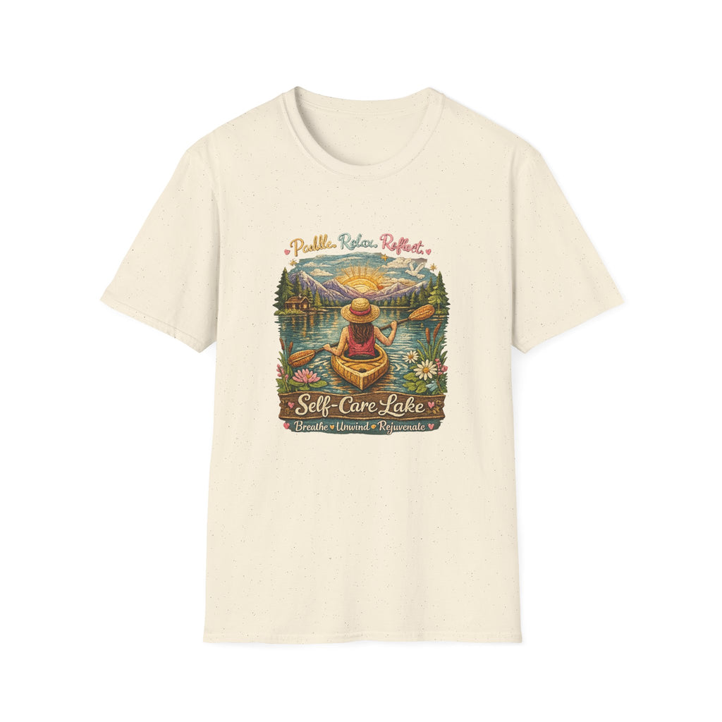Self-Care Lake T-Shirt — Relaxing Kayaking Nature Retreat Graphic Tee