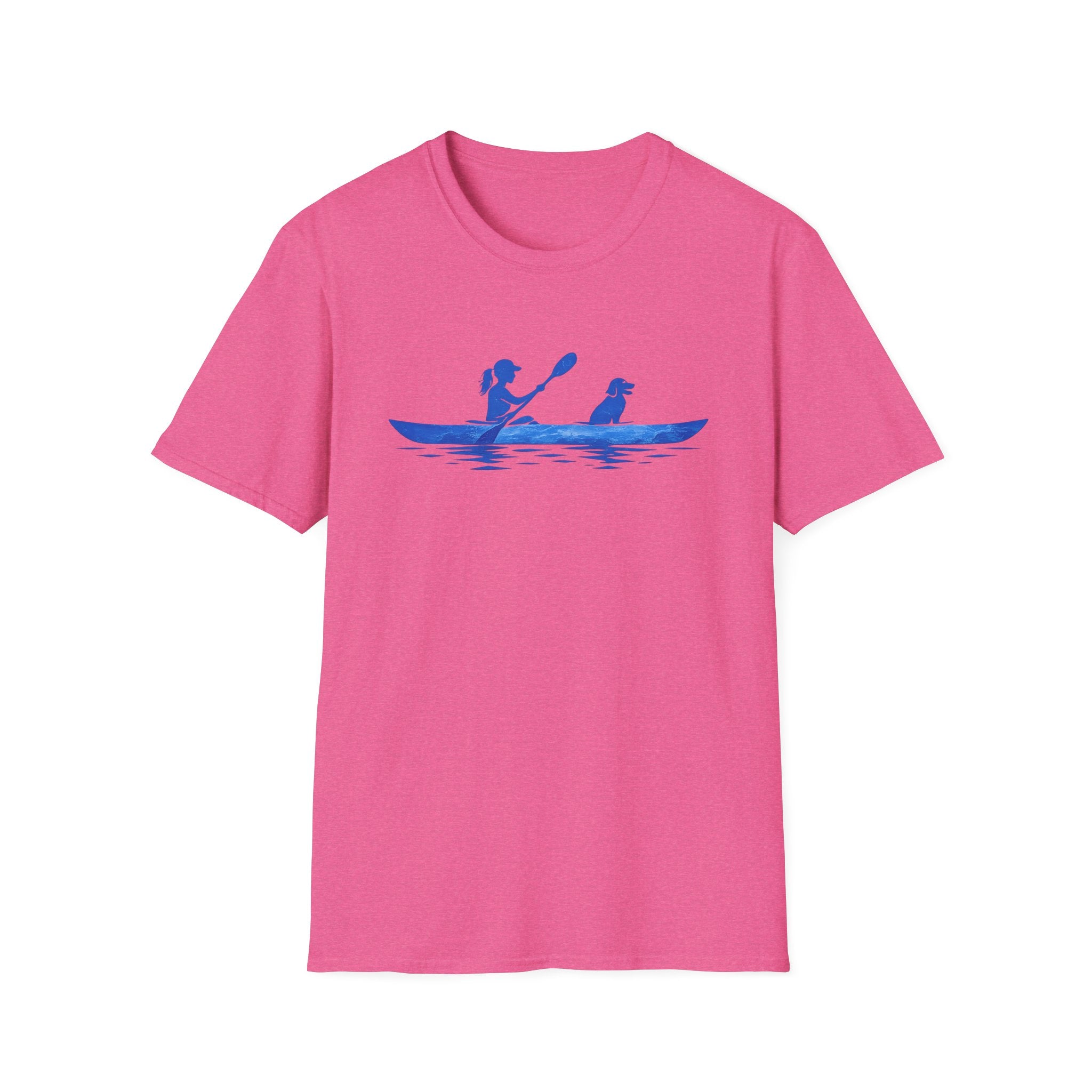 Kayak Tee — Woman Kayaking With Dog Silhouette T-Shirt