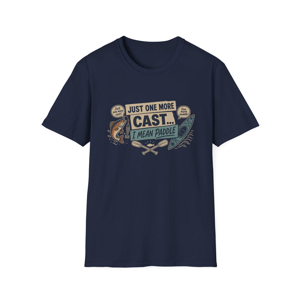 Fishing T-Shirt – "Just One More Cast, I Mean Paddle" Funny Angler Tee