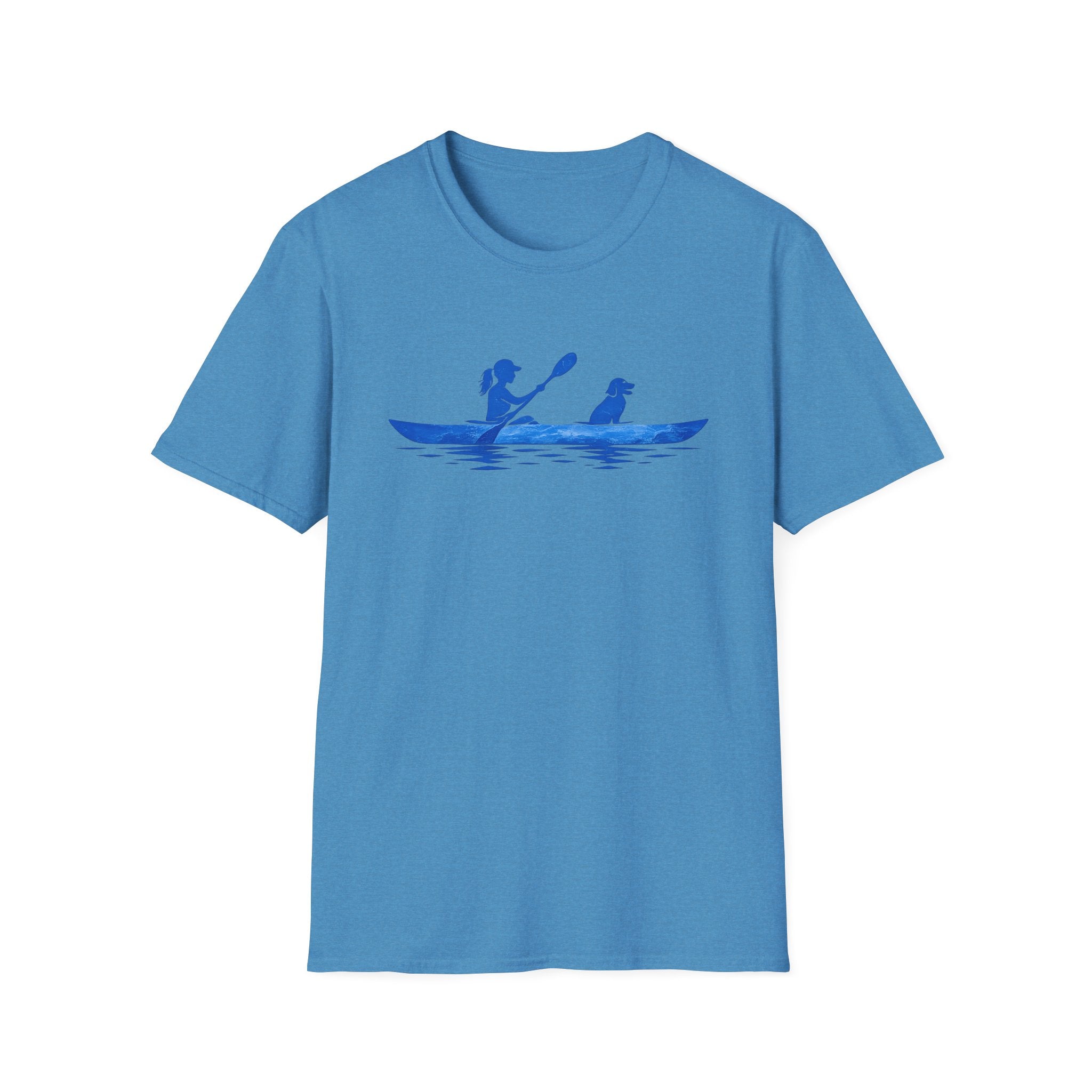 Kayak Tee — Woman Kayaking With Dog Silhouette T-Shirt