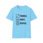 Paddle. Drift. Repeat. T-Shirt — Kayaking Graphic Tee