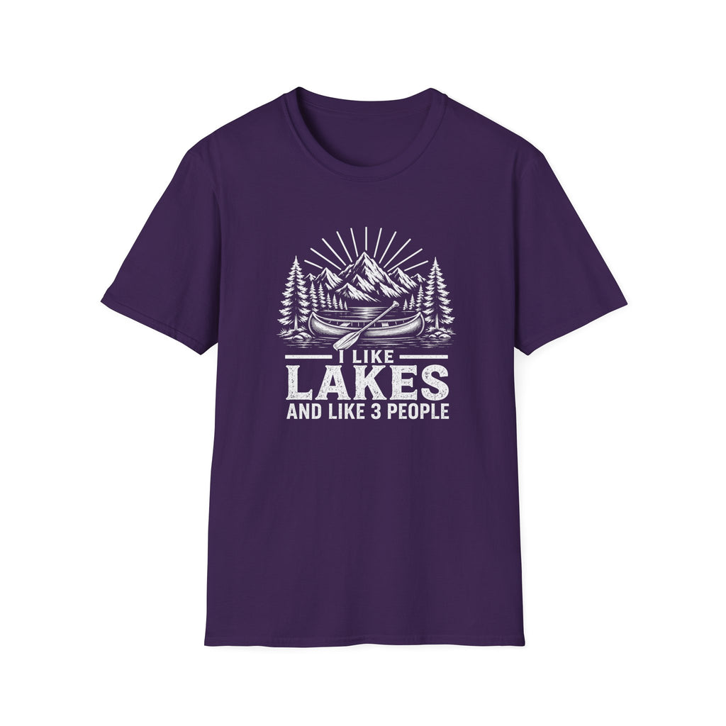Lake Canoe T-Shirt — "I Like Lakes and Like 3 People" Outdoor Camping Shirt